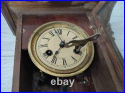 Big Antique German Wooden Wall Clock Early 20th Century