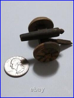 EARLY 19TH C ANTIQUE PRIMITIVE GERMAN WOOD TOY CANNON More German TOYS We Have