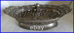 EARLY 19th CENTURY 12 LOTH GERMAN SILVER BASKET WithGRAPES -2 COMPARTMENTS-314 gr