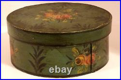 Early 1800's Primitive Lancaster County, Pa. Bentwood Hand Decorated Pantry Box