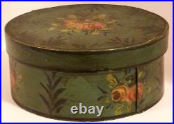 Early 1800's Primitive Lancaster County, Pa. Bentwood Hand Decorated Pantry Box