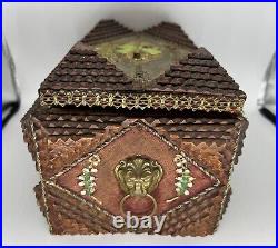 Early 1900s Antique WW1 German Tramp Art Box Folk Art