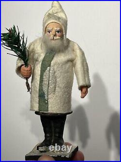 Early 1930's White Coat German Santa 6 Original Santa Candy Container Stamped