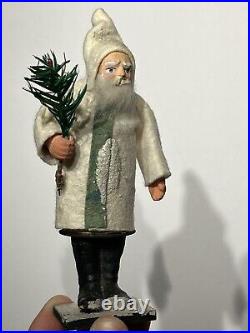 Early 1930's White Coat German Santa 6 Original Santa Candy Container Stamped