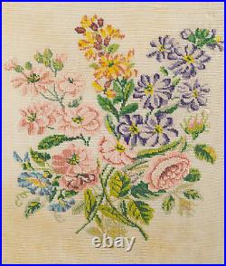 Early 19th Century Needlepoint Letter Folder German 1805 Flowers Roses