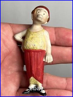 Early Antique 1920's German Bisque Comic Figurines Maggie and Jiggs Fantastic
