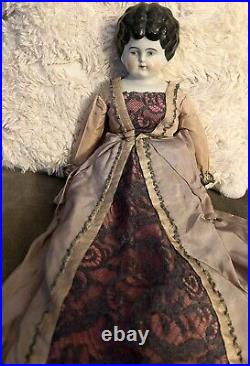 Early Antique German China Head Doll 16 Inch All Original