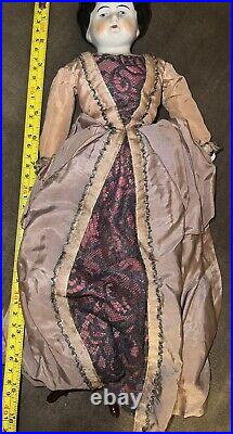 Early Antique German China Head Doll 16 Inch All Original