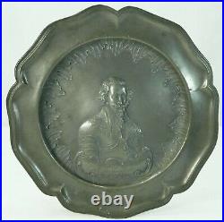 Early Antique German Pewter Plate GRAF VON PAPPENHEIM Miltary Field Marshall