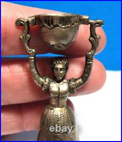 German 800 Silver Figural Wedding Cup Woman Figure Antique 21 Grams