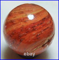 German Antique Handmade Marbles- 13/16+ Early Stronly Twisted Onionskin w, Mica