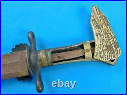 German Germany Early 19 Century Antique Old Hunting Stag Dagger Short Sword