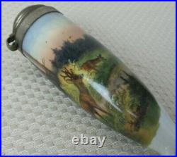 Large Antique Early 1900s German Hand Painted Porcelain Pipe