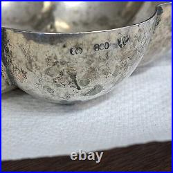 Late 19th Century German. 800 Silver Wine Taster. Coin At Centre