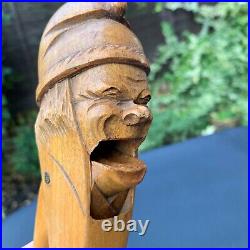 Old German Hand Made Black Forest Nut Cracker Angry Old Man Gnome Dwarf c. 1920's