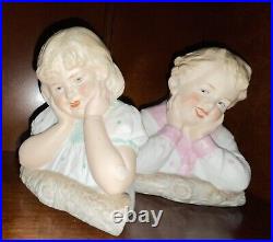 Pair of ANTIQUE Bisque GERMAN Heubach Figurines