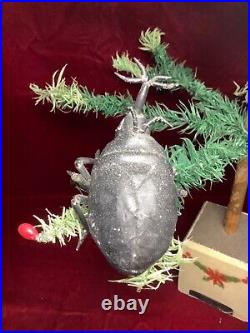 Rare Antique German Bug Halloween Spun Cotton Duel Holiday Decoration-ornament