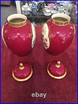 Stunning Antique Porcelain Ginger Jars/ Vases by Thomas Ivory Bavaria 1940's