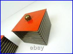 Very Rare Original Pair German Bauhaus De Stijl Tin Jewelry Art Deco Boxes 1925