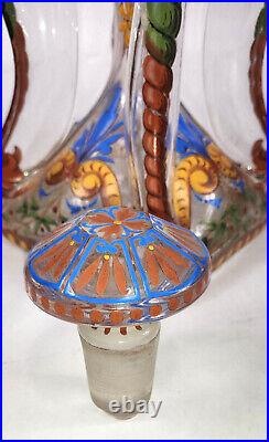 Vintage Antique German Enamelled Decanter by Lobmeyr early 19th Century