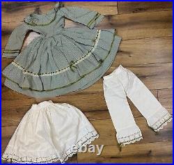 Vintage Fancy 3 Pc Outfit For French Or German Bisque Doll Or Early Doll Lot 162