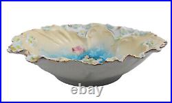 Wonderful Vintage German Porcelain Serving Bowl, Hand Painted Flowers c1900's
